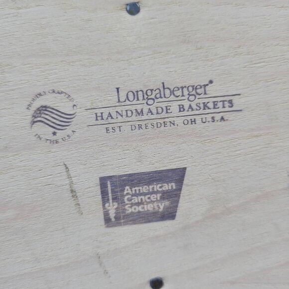 Longaberger Horizon of Hope Rosebud Basket w/ Liner, Tie-On and Protector - Picture 6 of 11